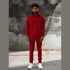 NICK Danger Men's XL Burgundy/ Black Flex Fit LS Hoodie Shirt